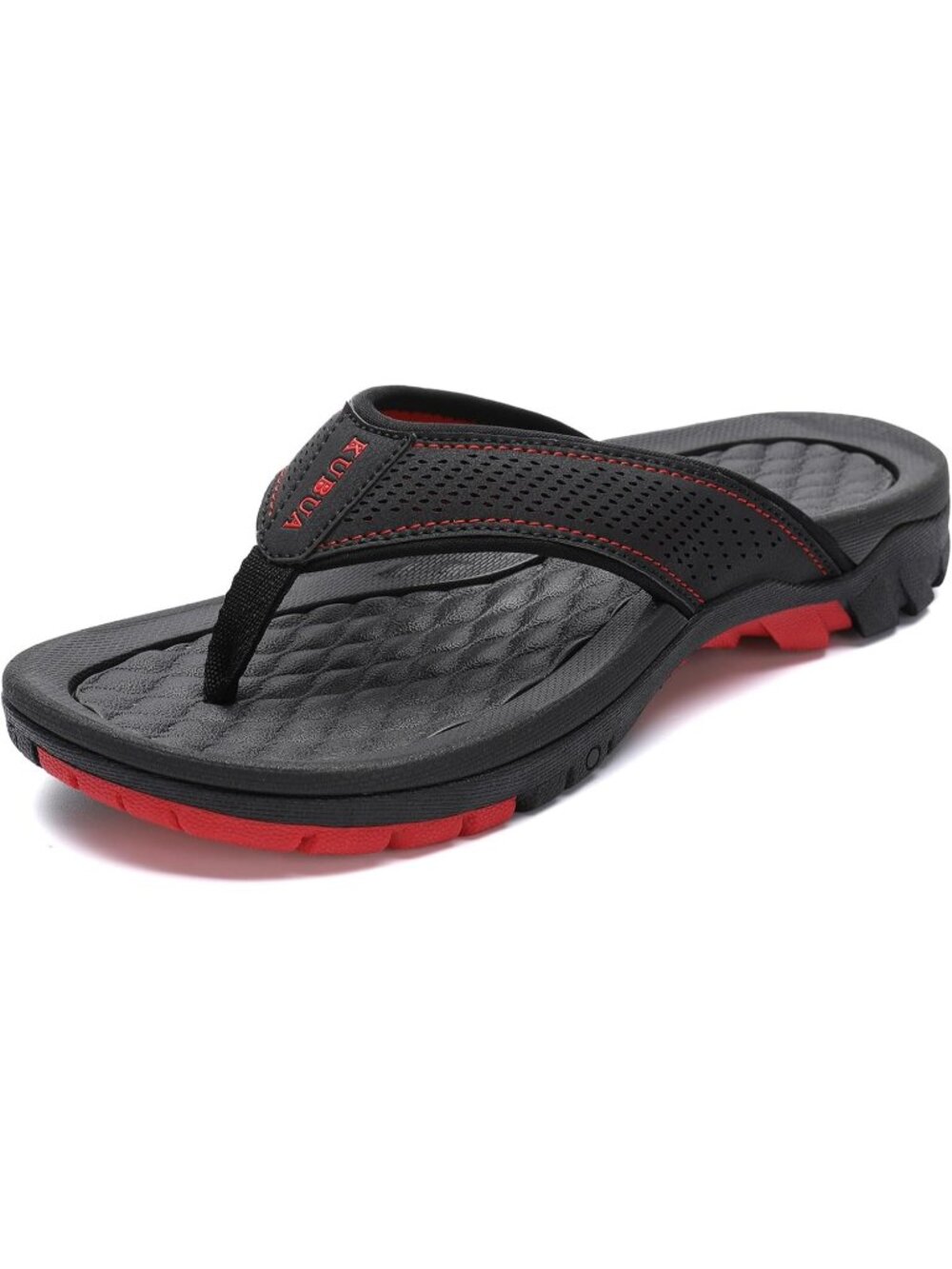 Men's Black Red Beach Flip-Flops Water Sandals Outdoor Athletic Thong